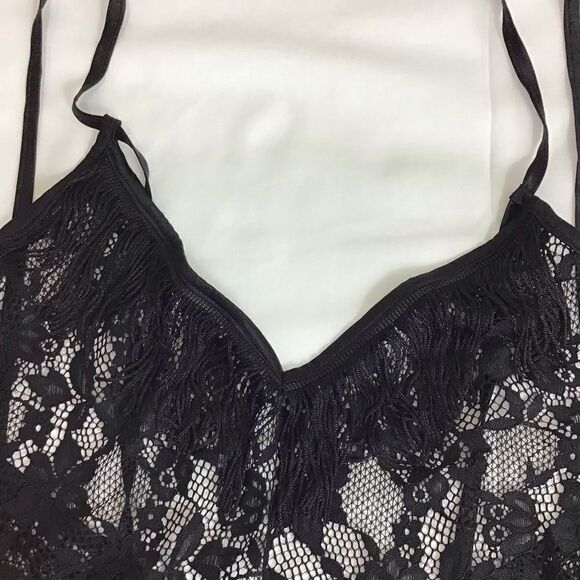 Lovers+Friends Black Mesh Second Nature Lace Body Suit Size S - Picture 4 of 12
